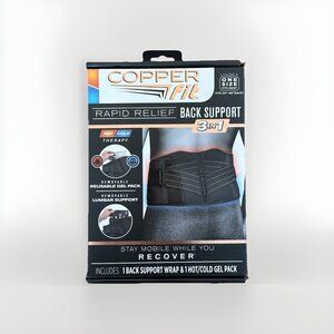 Copper Fit Back Support 3 IN 1 Fits 30”- 48” Waist UNISEX